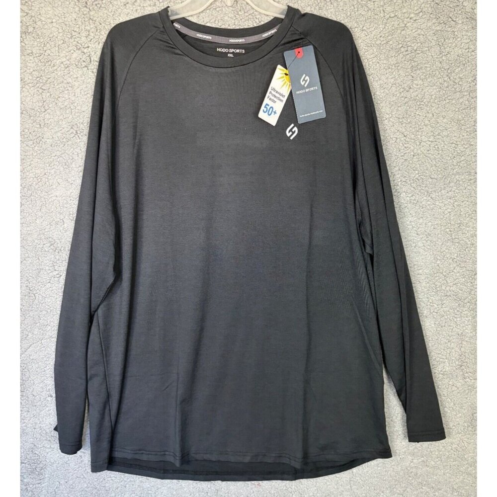 Hodo Sports long sleeve Big & Tall XXL rash guard for sports. Black NWT's. - Picture 1 of 8